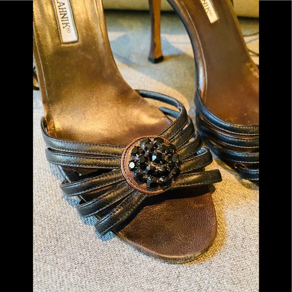 🌹BEAUTIFUL MANOLO BLAHNIK ANKLE STRAP SANDALS - Picture 3 of 7